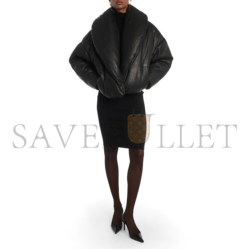 YSL PADDED TEXTURED-LEATHER JACKET 